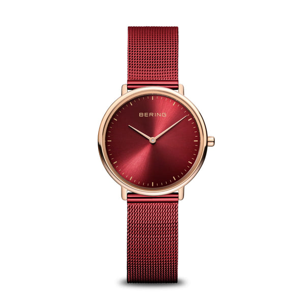 BERING Ultra Slim Polished Rose Gold Watch