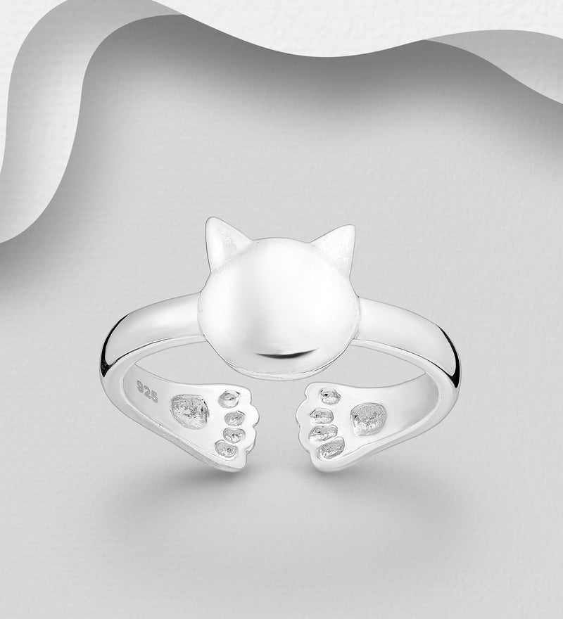 CARA Sterling Silver Cat Ring