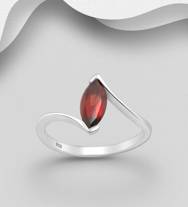 Marquise Bypass Gemstone Ring