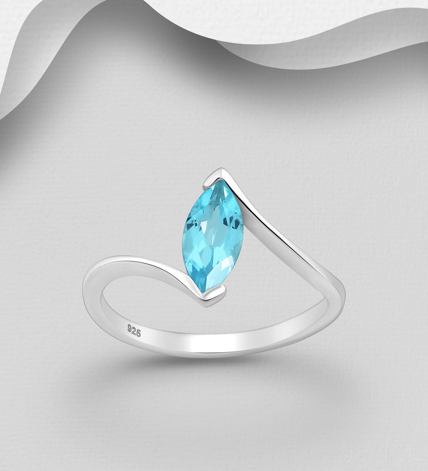 Marquise Bypass Gemstone Ring