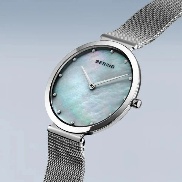 BERING Ultra Slim Stainless Steel Mother Of Pearl Watch