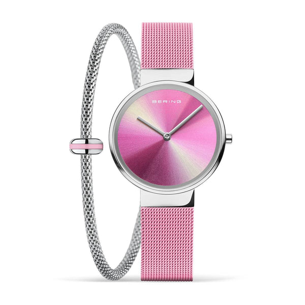 BERING: Time is Life Collection: Pink Milanese Strap