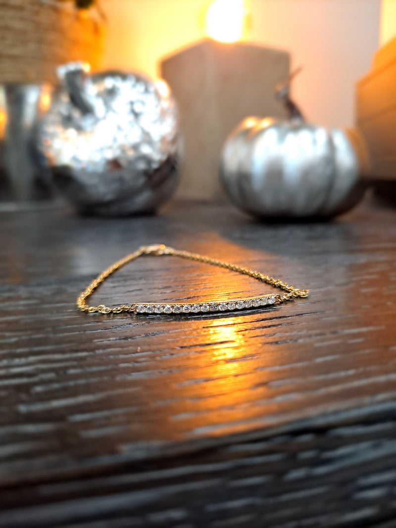 Gold & Diamond Bar Bracelet