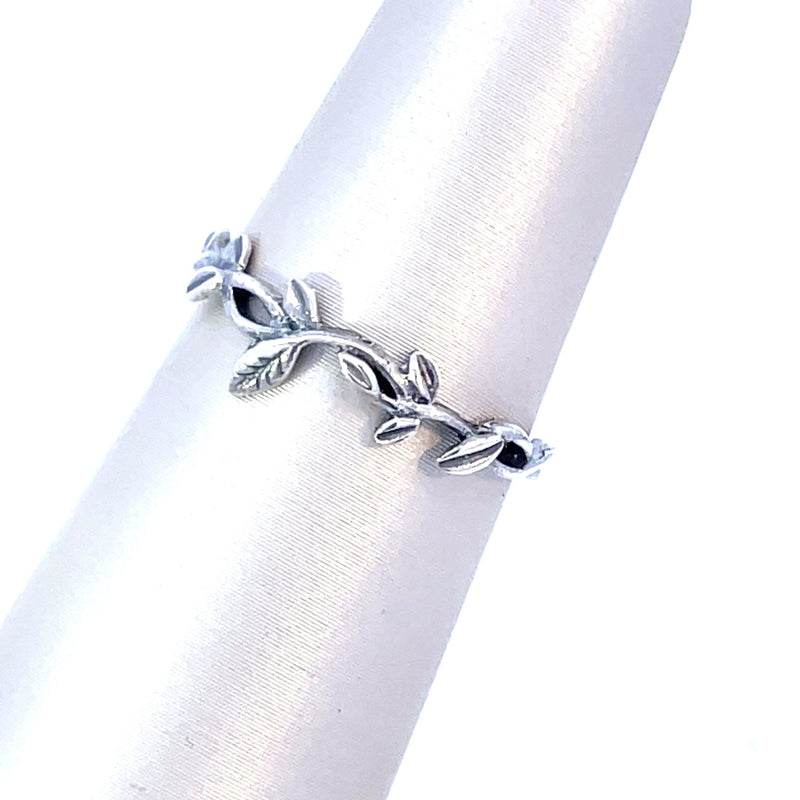 Sterling Silver Oxidized Leaf Ring