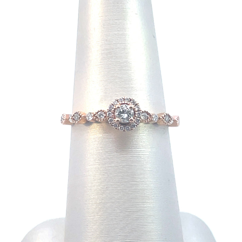 14K Rose Gold "JOSEPHINE" 1/4CT. Diamond Vintage-Inspired Engagement Ring