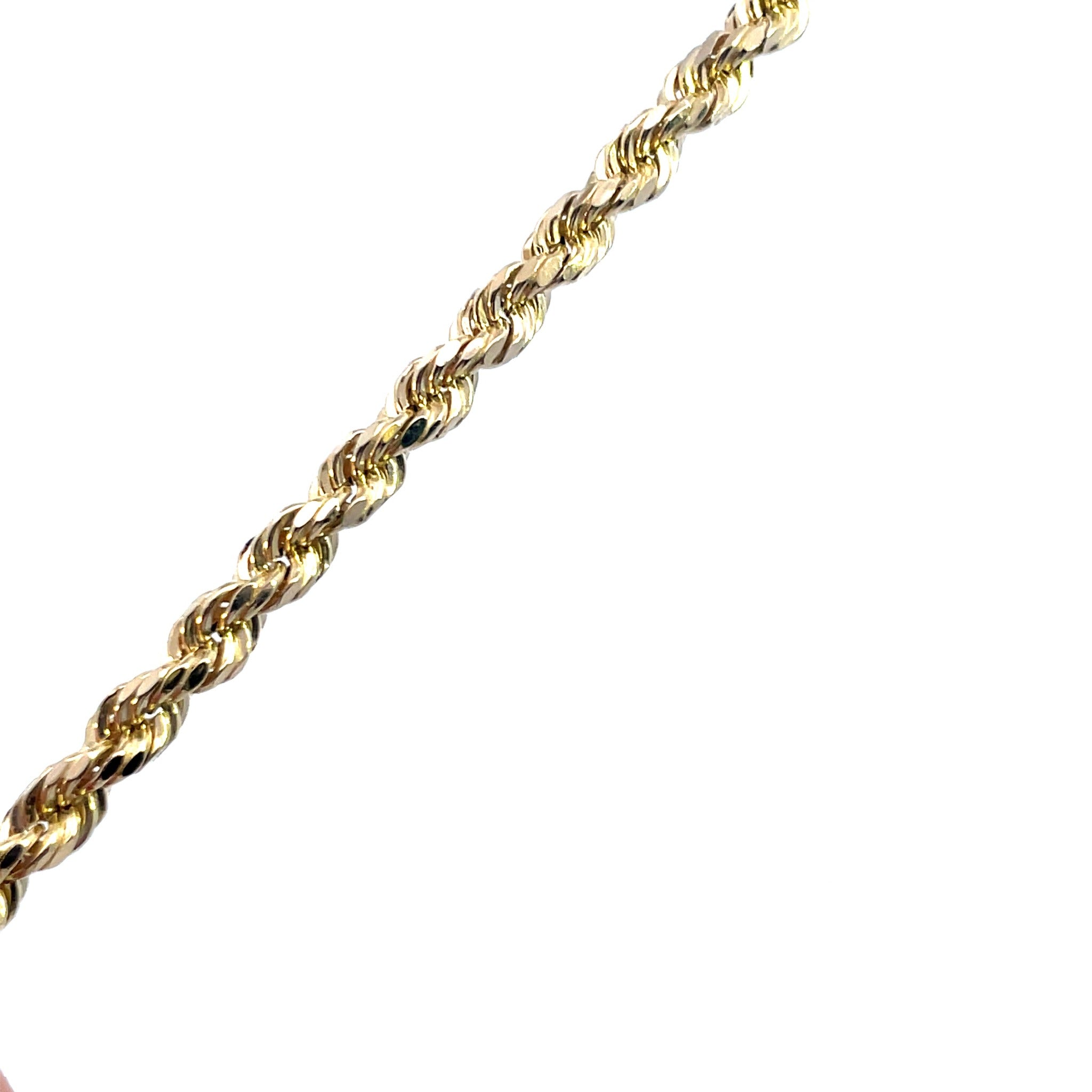 10K Yellow Gold Men's Semi-Solid 22" Rope Chain