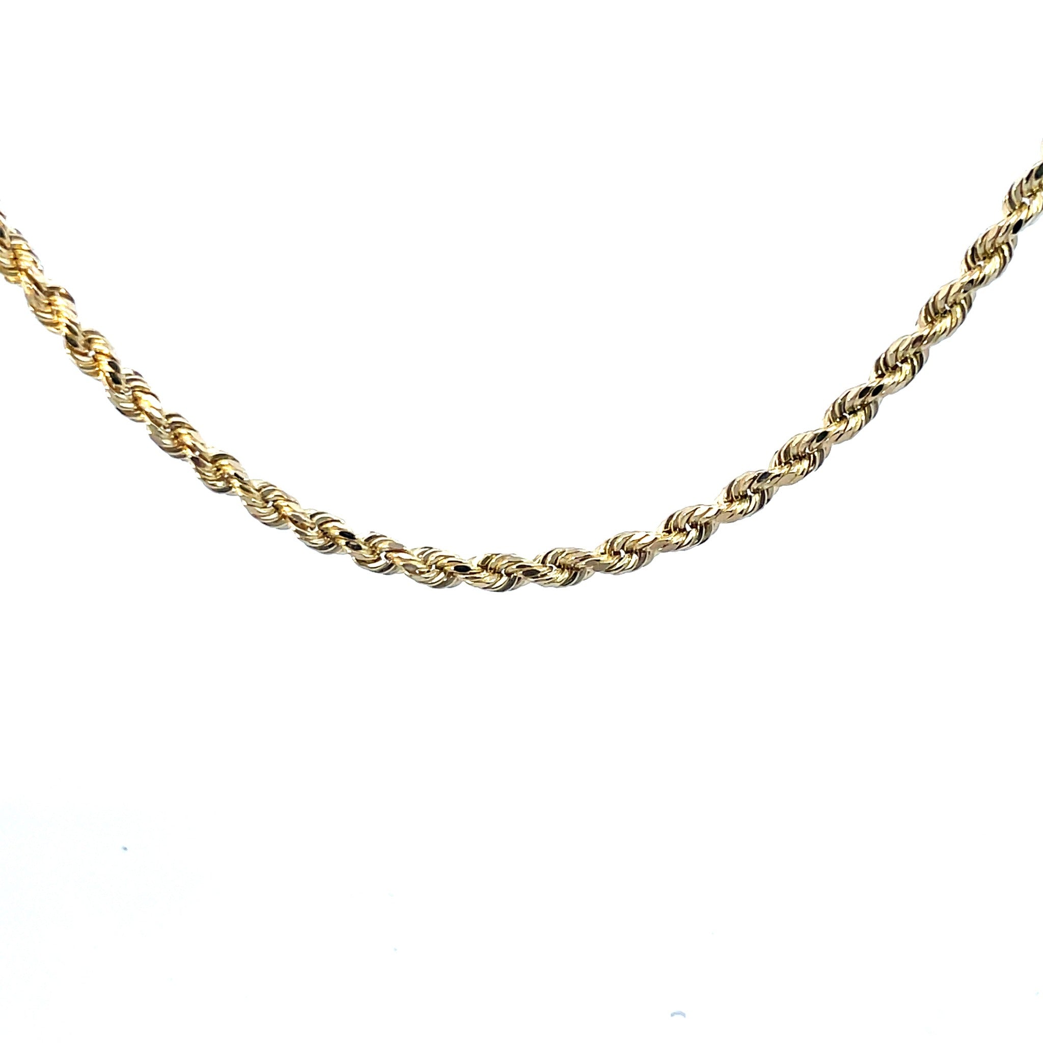 10K Yellow Gold Men's Semi-Solid 22" Rope Chain