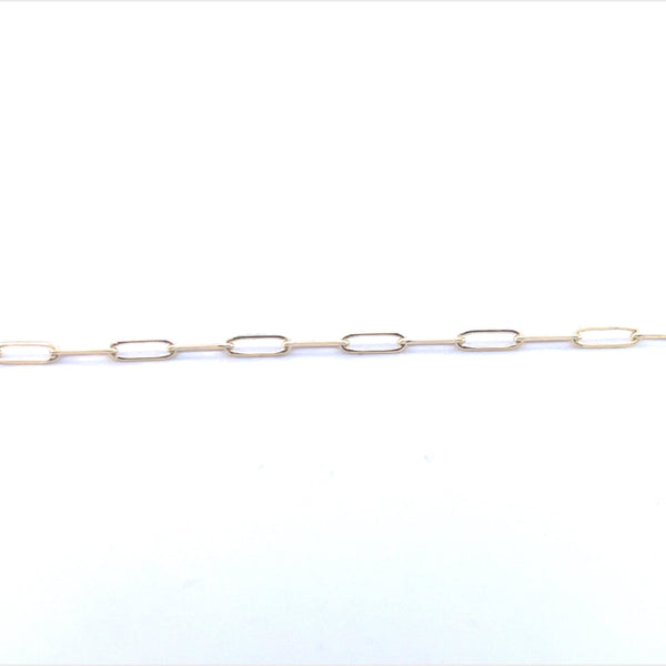 14K Yellow Gold Mini Paperclip Forever Anklet