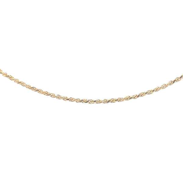 14K Yellow Gold 22" 1MM Diamond-Cut Rope Chain