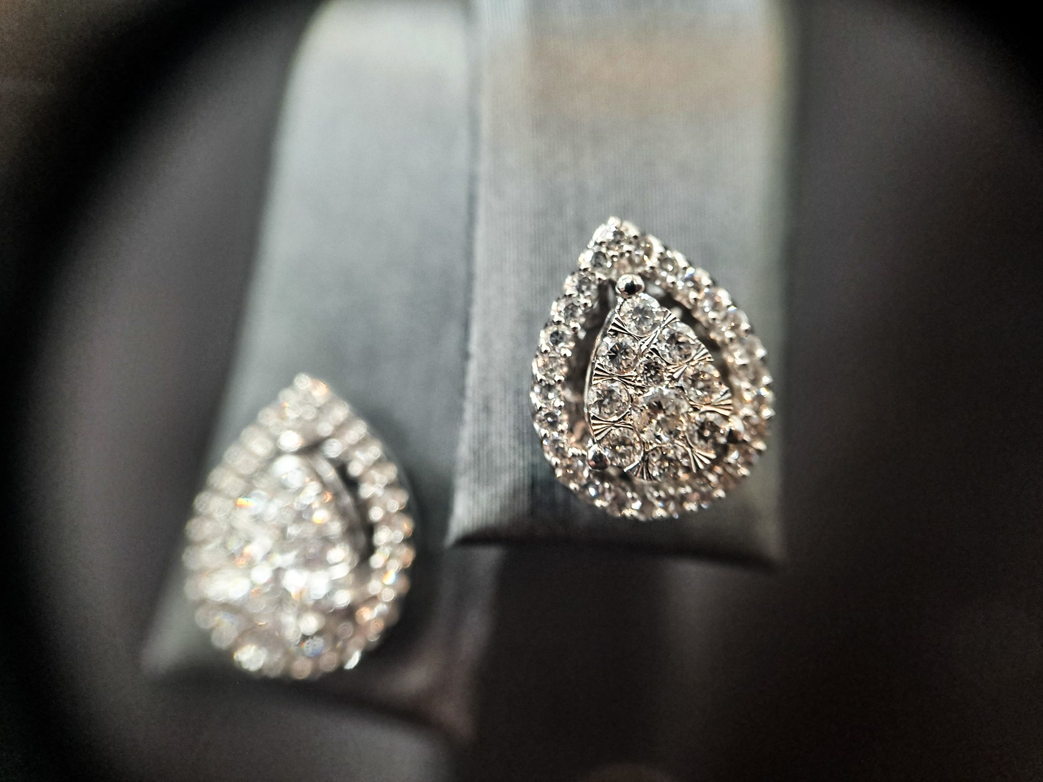 10K White Gold 1/2CT. Pear Cluster Stud Earrings