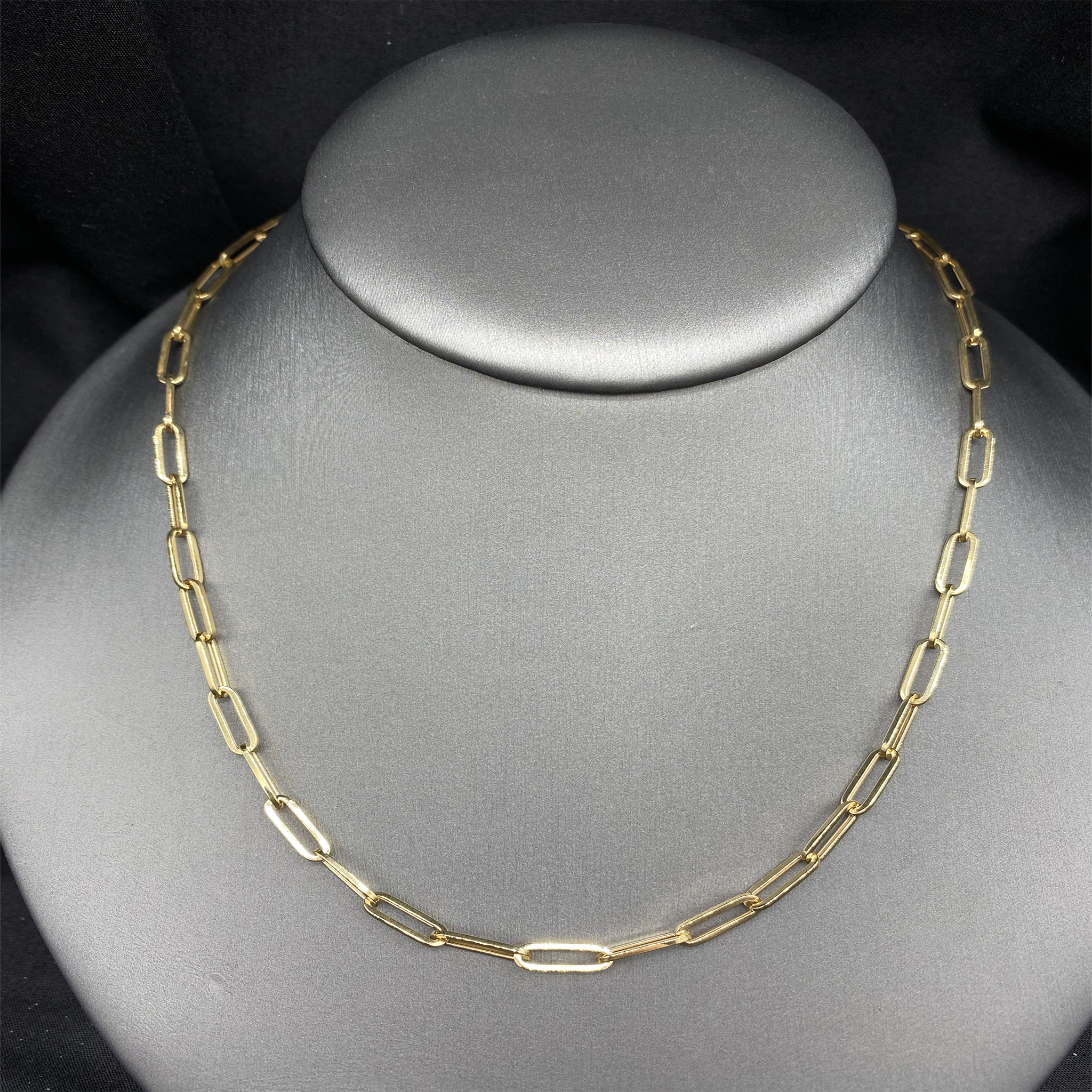 14K Yellow Gold Paper Clip Chain