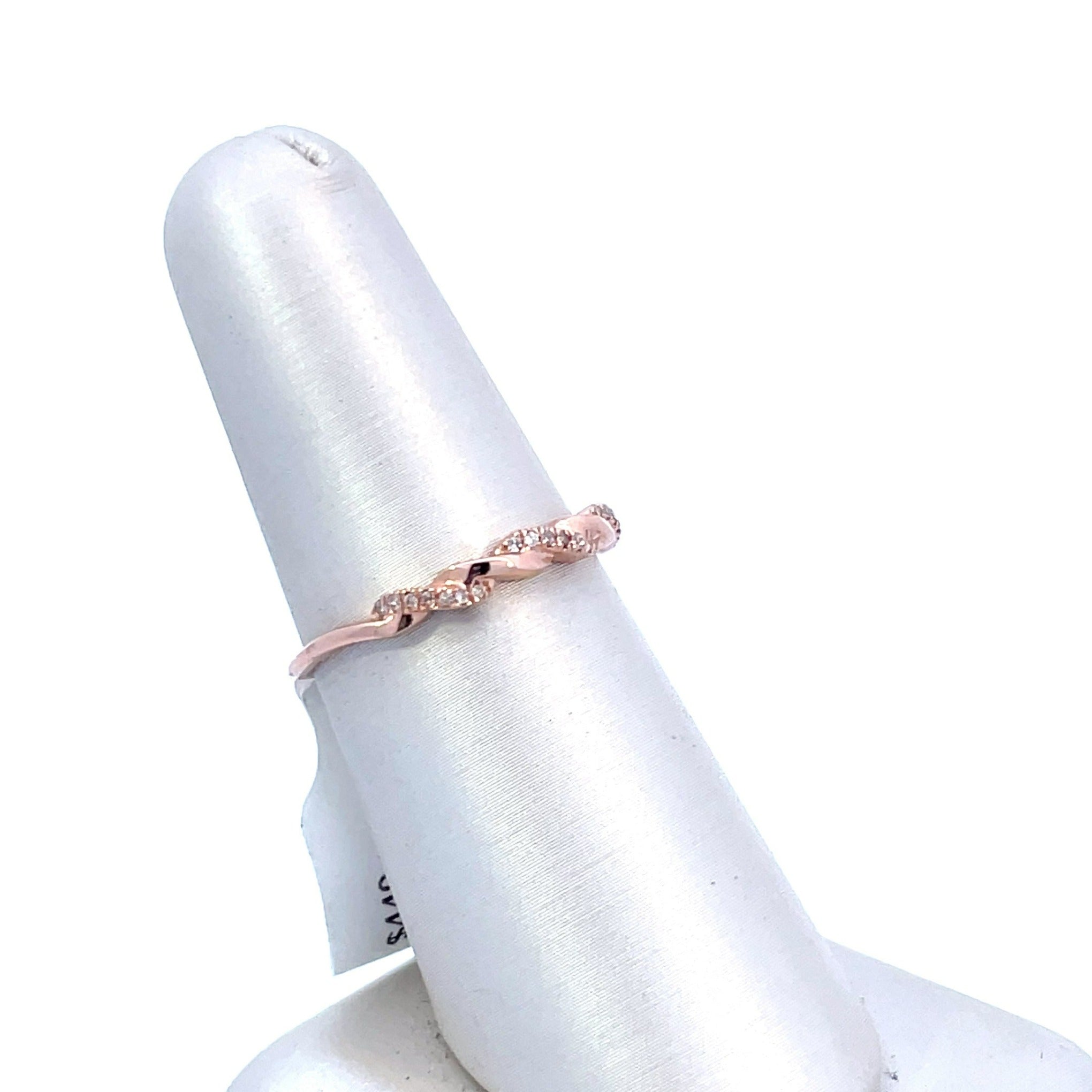 14KT Rose Gold Twisted Diamond band