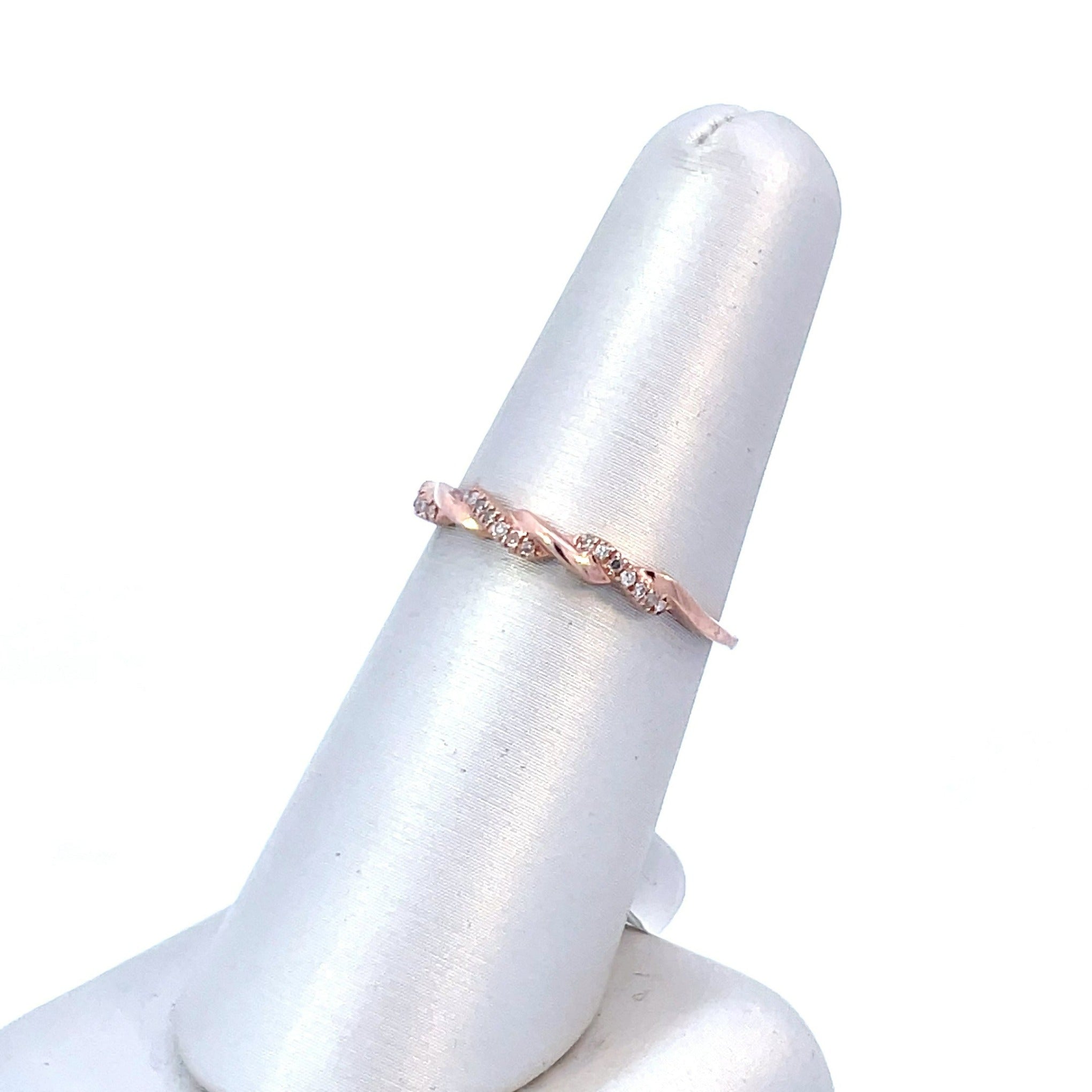 14KT Rose Gold Twisted Diamond band