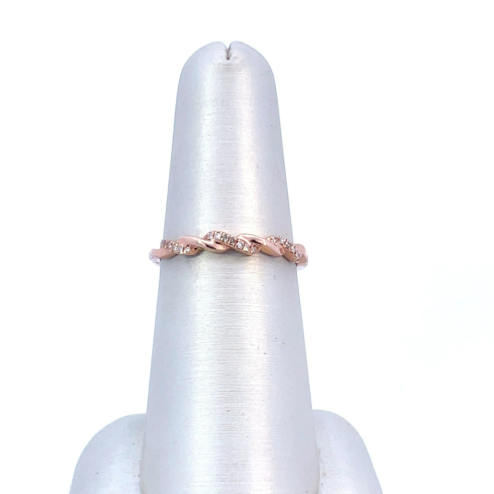 14KT Rose Gold Twisted Diamond band