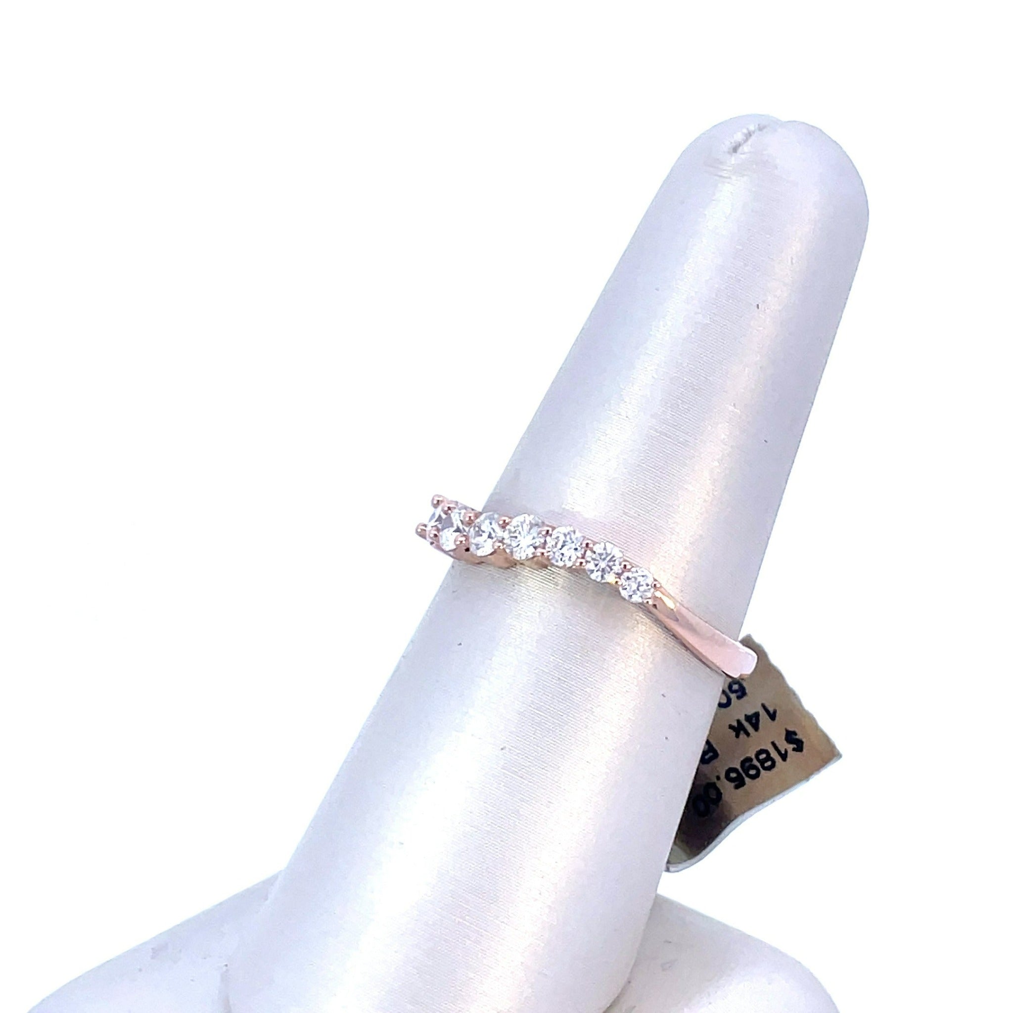 14K Rose Gold 1/2CT. Graduated Diamond Ring