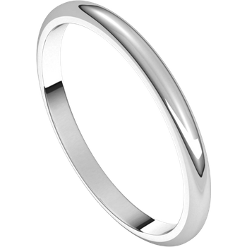 10K White Standard Weight Standard Fit Half Round Band