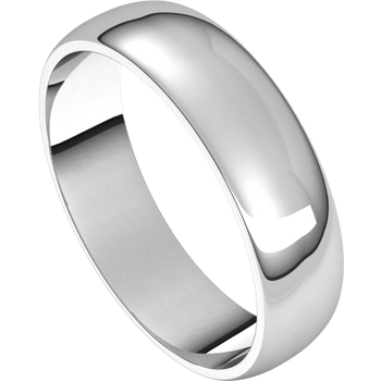 10K White Gold 5MM Plain Wedding Band