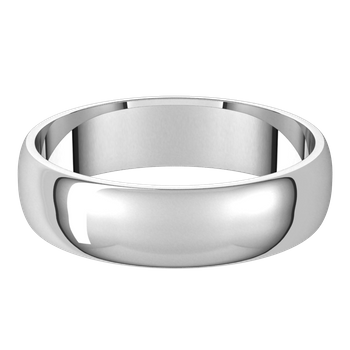 10K White Gold 5MM Plain Wedding Band