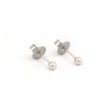 14K White Gold 3MM Ball Piercing Studs