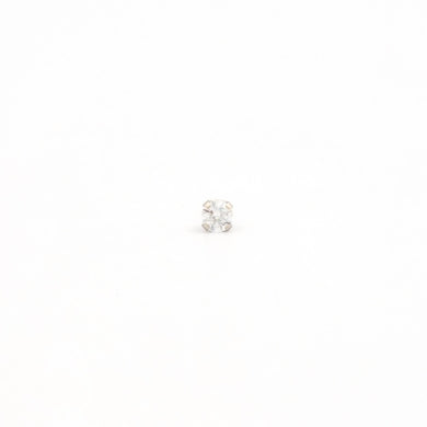 14K White Gold 3MM Cubic Zirconia Piercing Studs