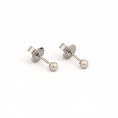 14K White Gold 3MM Ball Baby Piercing Studs