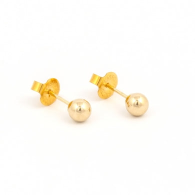 14K Yellow Gold 5MM Ball Piercing Studs