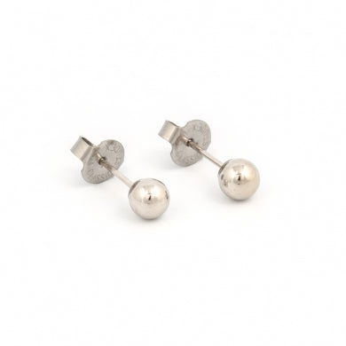 14K White Gold 5MM Ball Piercing Studs