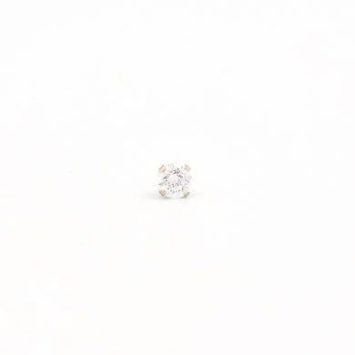 14K White Gold 5MM Cubic Zirconia Piercing Studs