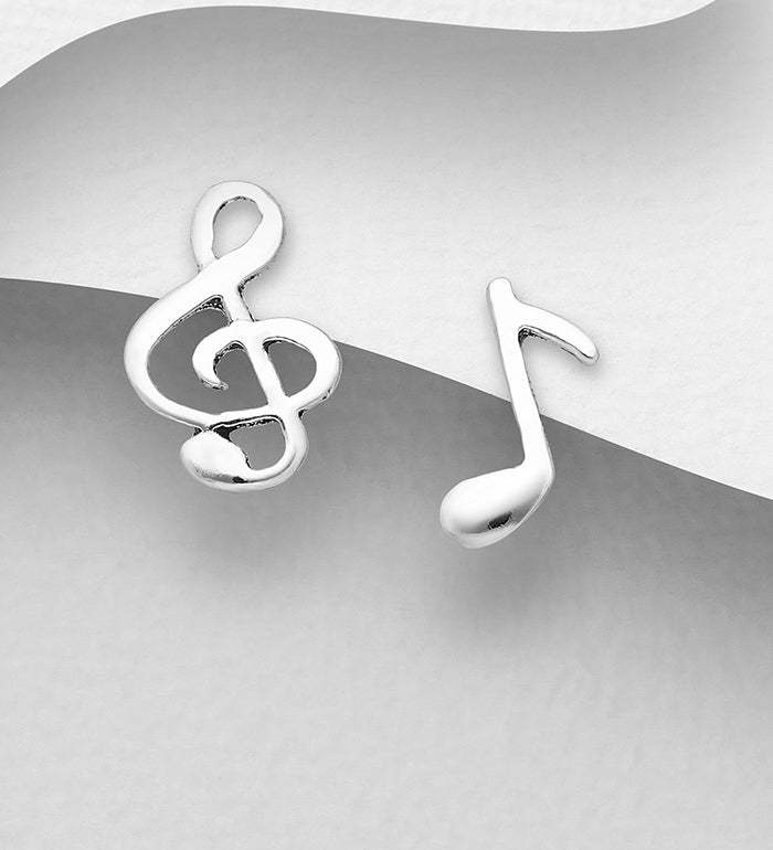 Asymmetrical Music Note Earrings