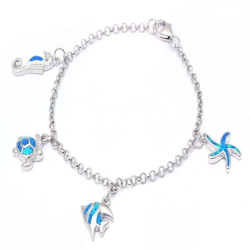 Blue Opal Sea Life Bracelet