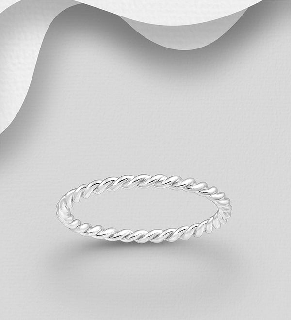 Sterling Silver Tightly Twisted Stackable Ring