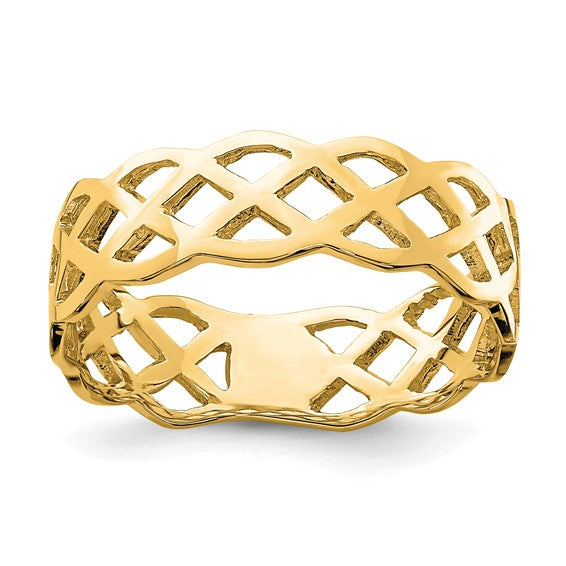 14K Yellow Gold Woven Design Ring