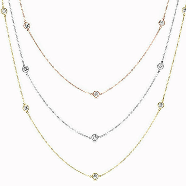 "Diamonds by the Yard" Adjustable Station Necklace