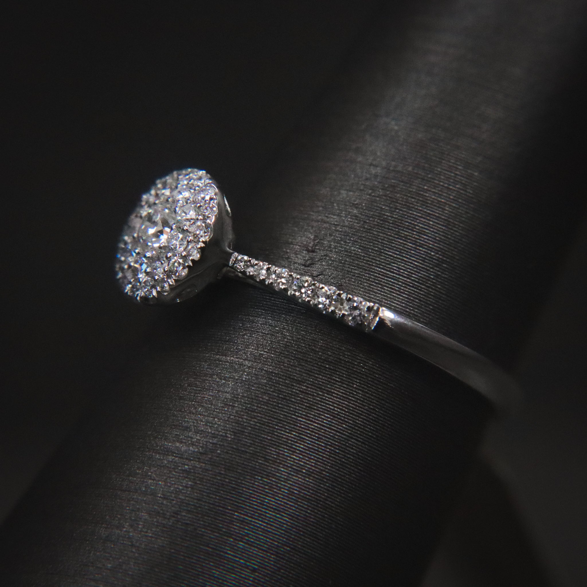 The "Anaya" — 14K White Gold 1/3CTW. Diamond Double-Halo Engagement Ring