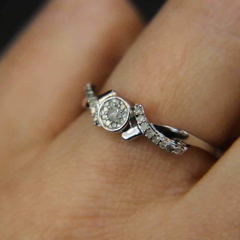 Sterling Silver 1/8CT. Diamond Promise Ring