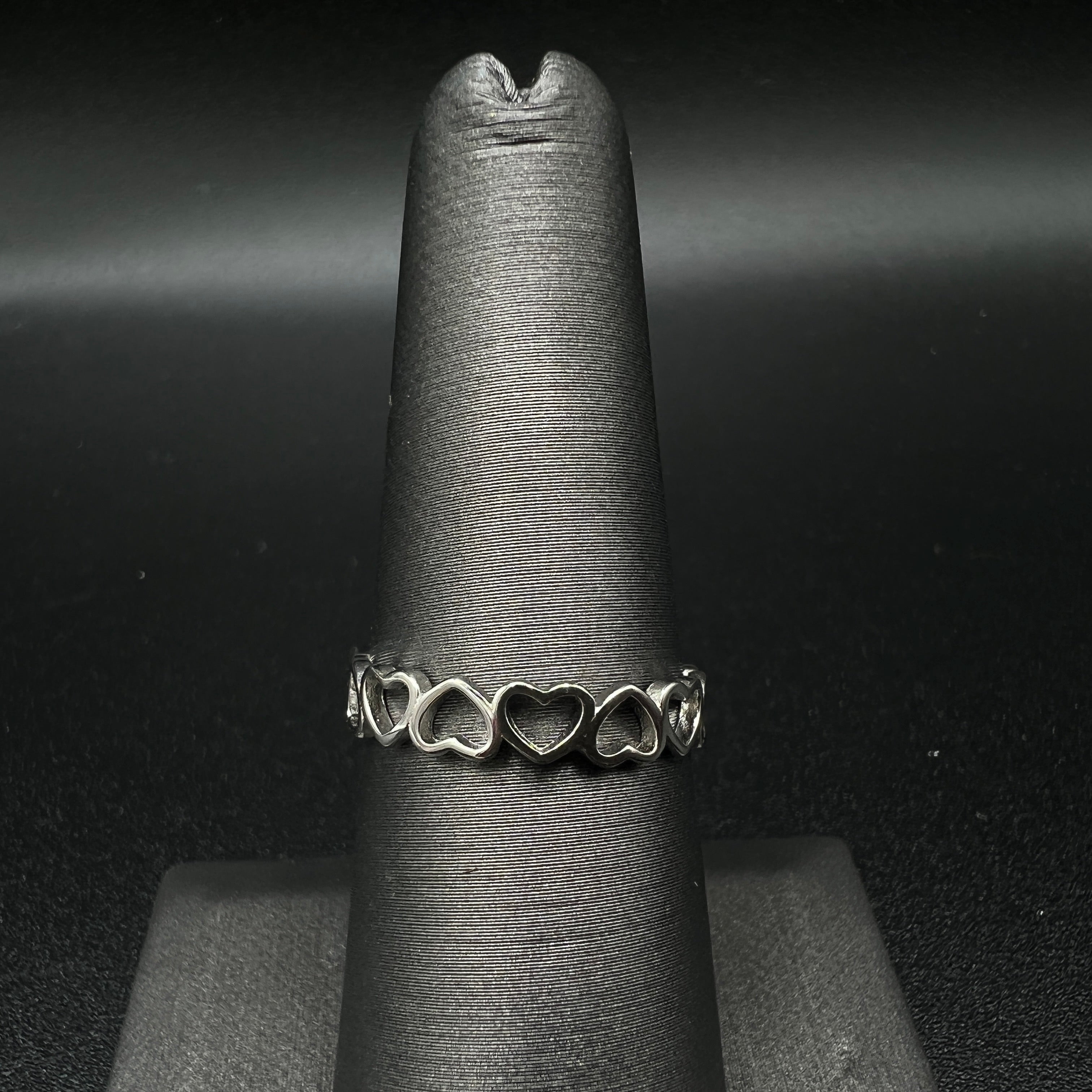 Sterling Silver Connected Hearts Eternity Band