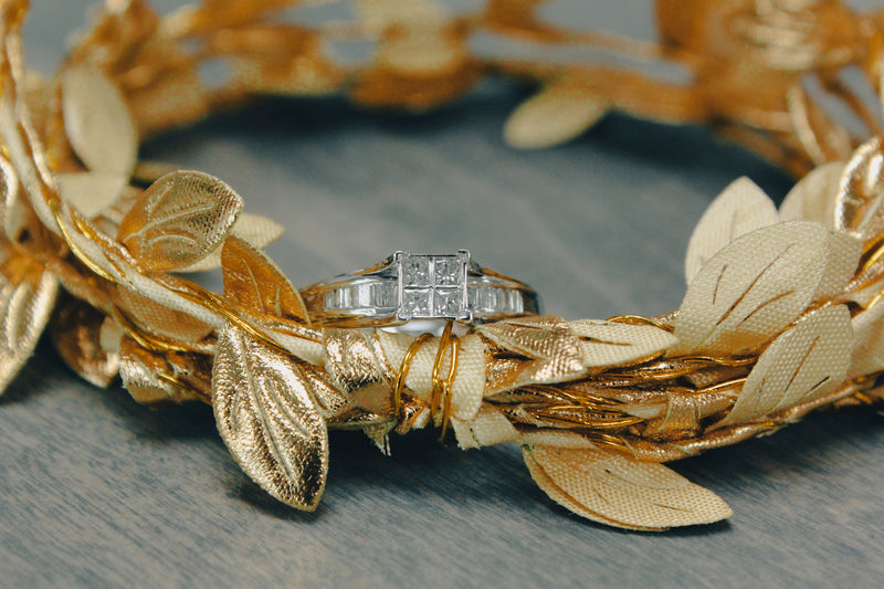 10K White Gold Invisible-Set Diamond Baguette Engagement Ring