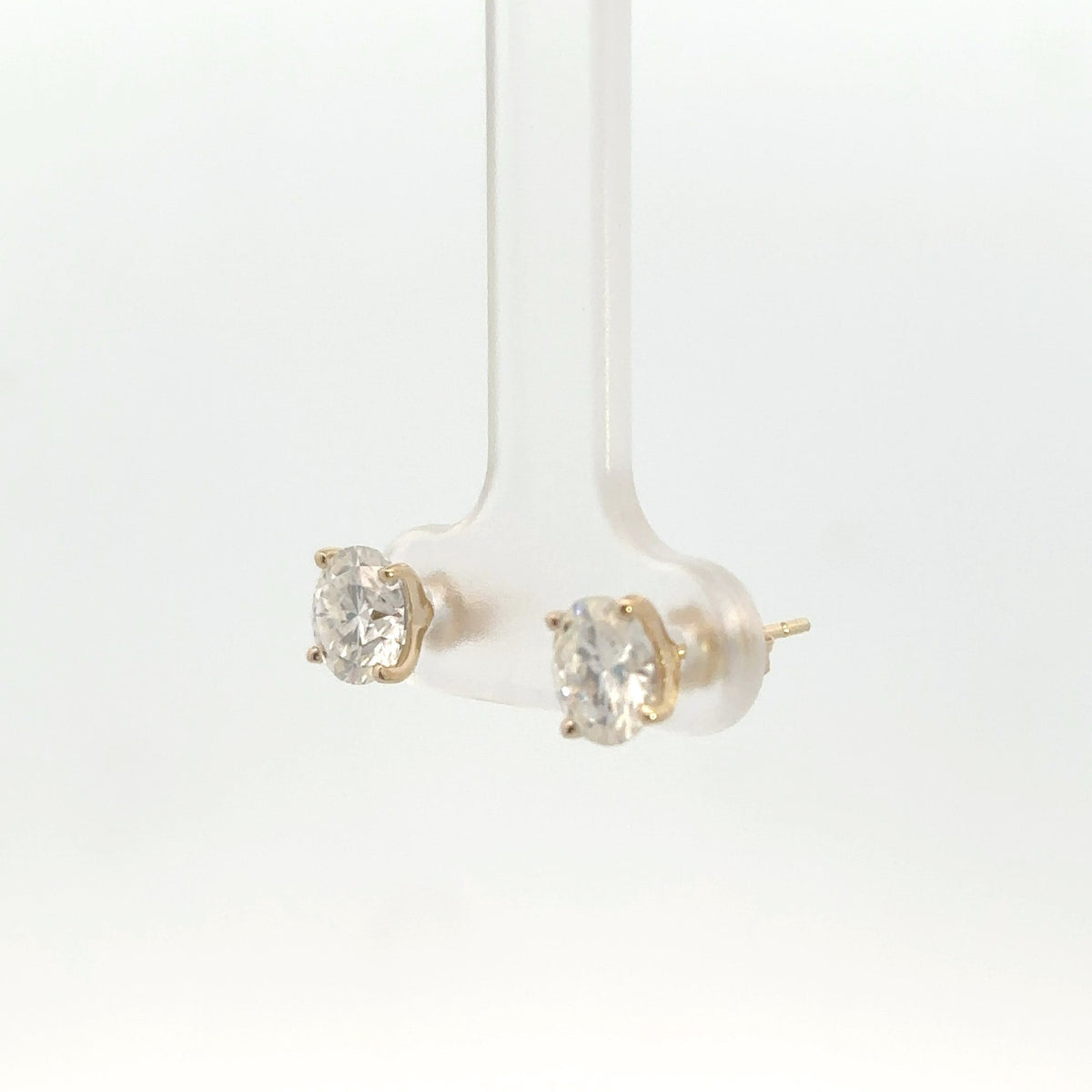 14k Yellow Gold 1.98CTW. Moissanite Martini Set Earrings