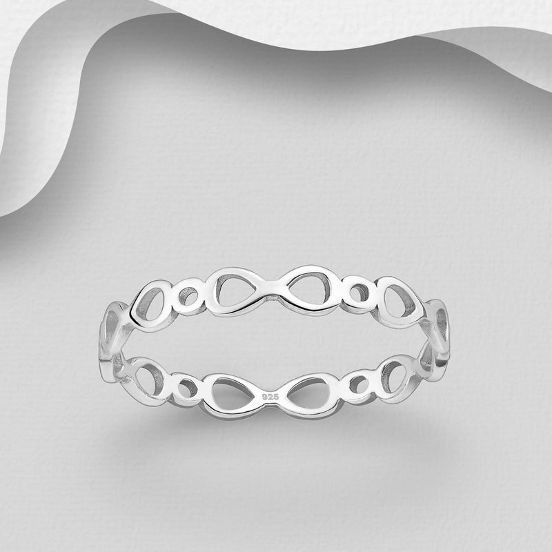 Sterling Silver Infinity & Eternity Band