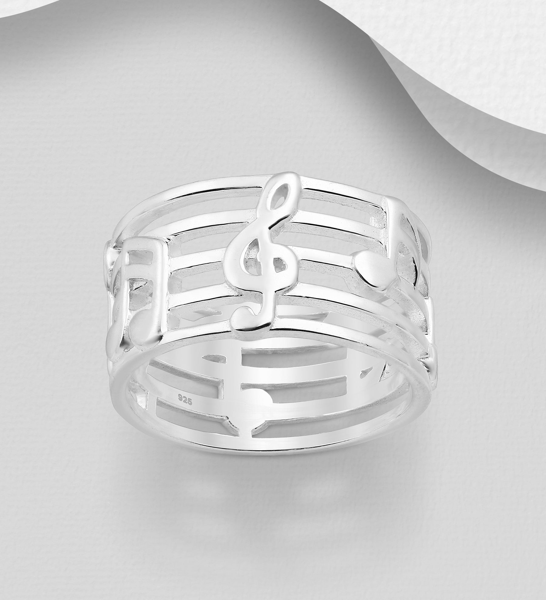 Sterling Silver Musical Note Ring