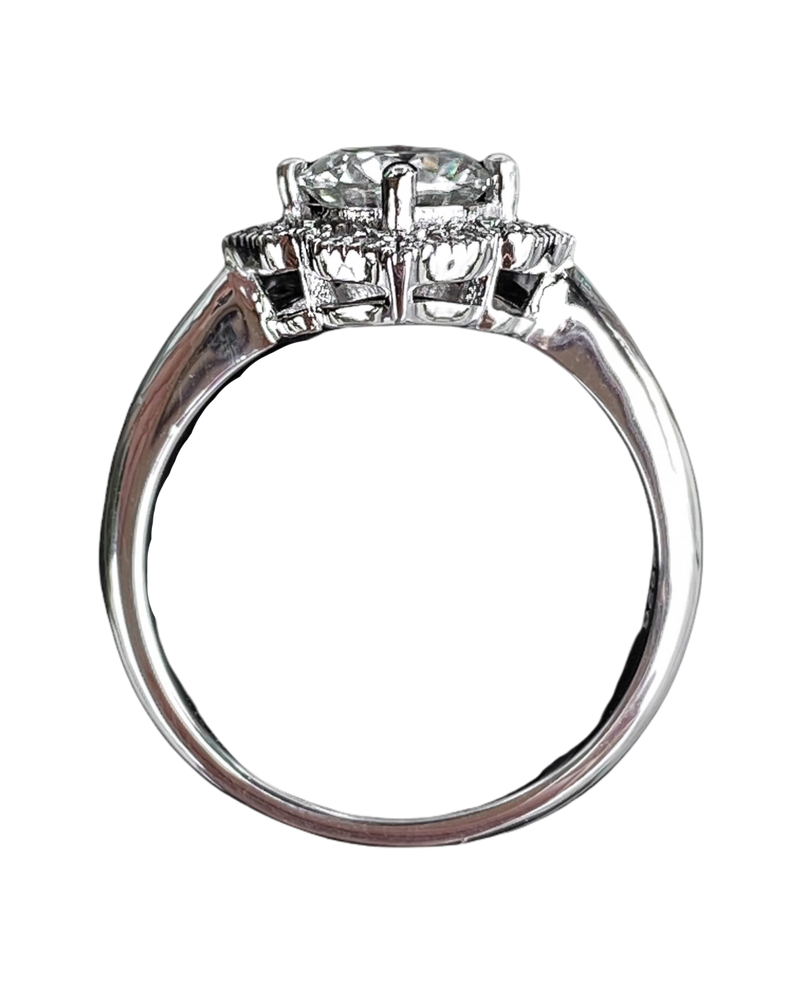Vintage Inspired Sterling Silver Moissanite Ring