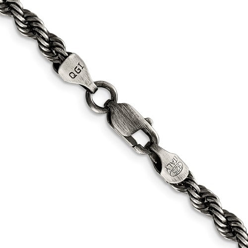 Ruthenium-Plated 24" Rope Chain