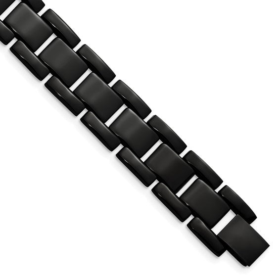 Stainless Steel Polished Black IP-Plated Bracelet