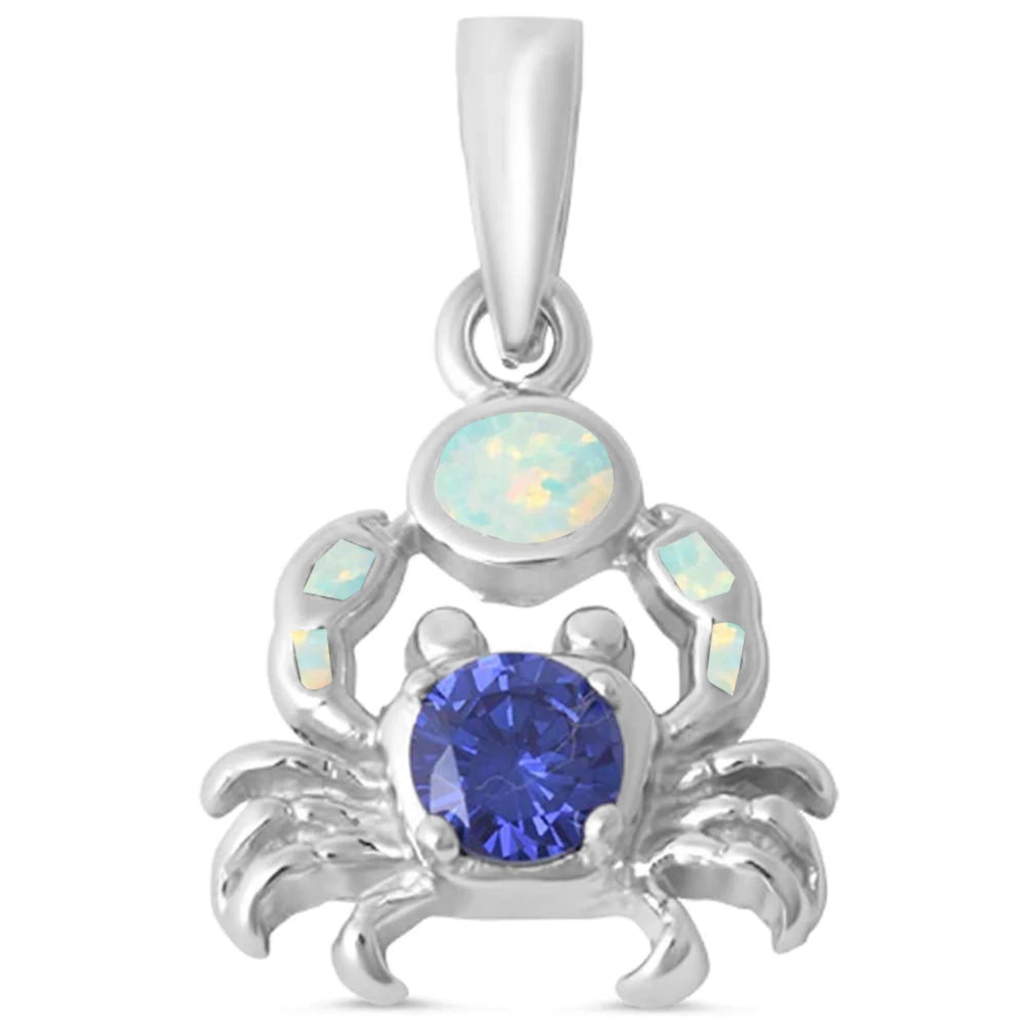 Tanzanite & Opal Crab Pendant with Chain