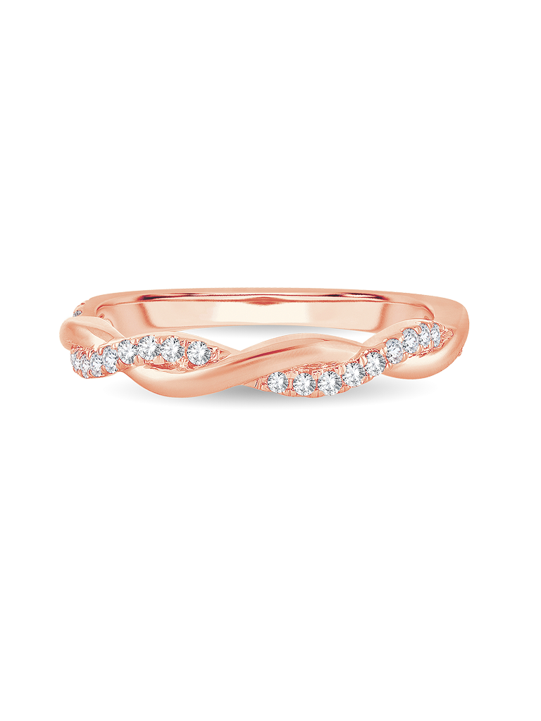 10k Rose Gold, Lab Grown Diamond Twist Ring