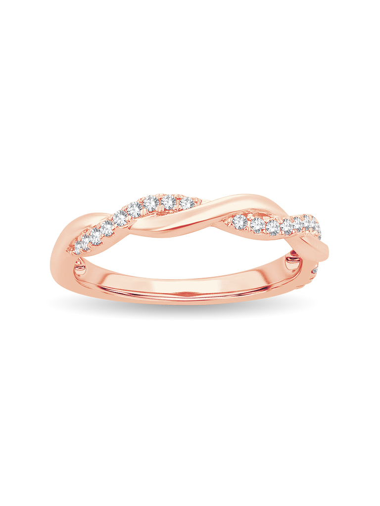 10k Rose Gold, Lab Grown Diamond Twist Ring