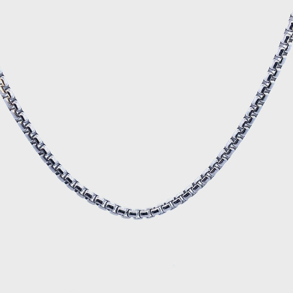 Sterling Silver 20" Rounded Box 5MM Chain