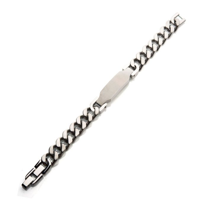 INOX Matte-Finish Stainless Steel Engravable Curb-Link ID Bracelet