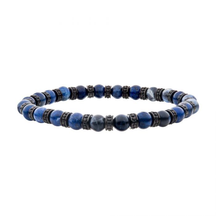 INOX Natural Lapis Lazuli & Blue Sodalite Stone Bracelet