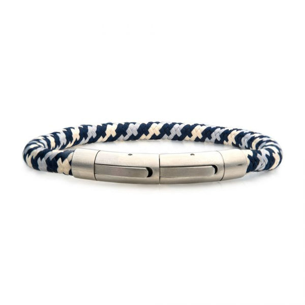 INOX Mountains Stainless Steel & Tri-Colored Nylon Braided Bracelet